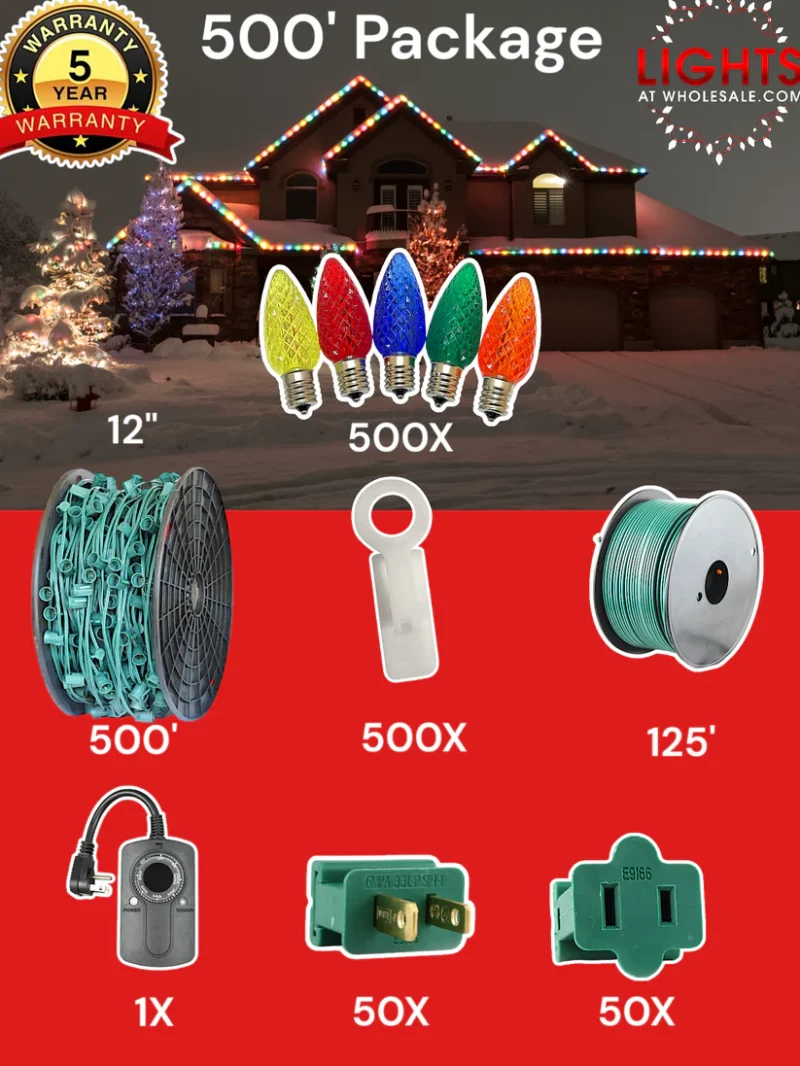 C9 LED 500' Christmas Light Pro Packages