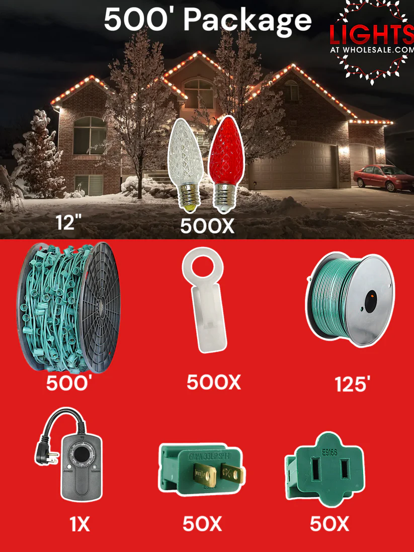 C9 LED 500' Christmas Light Pro Packages - Image 3