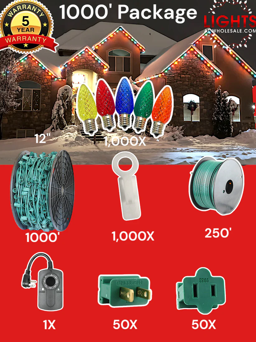 C9 LED 1000' Christmas Light Pro Packages