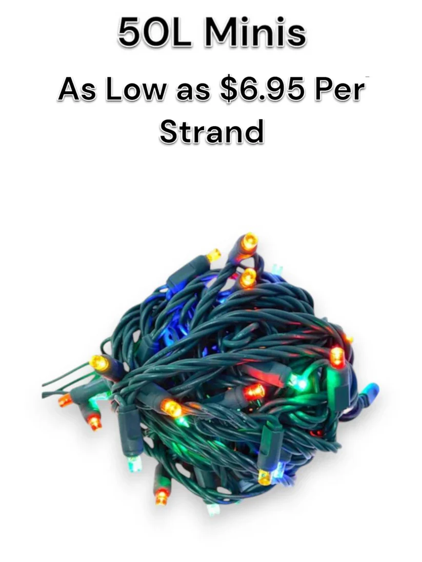 **Pre-Season 50L 6" Spacing 5mm LED Mini Lights (Concave) 24/Case